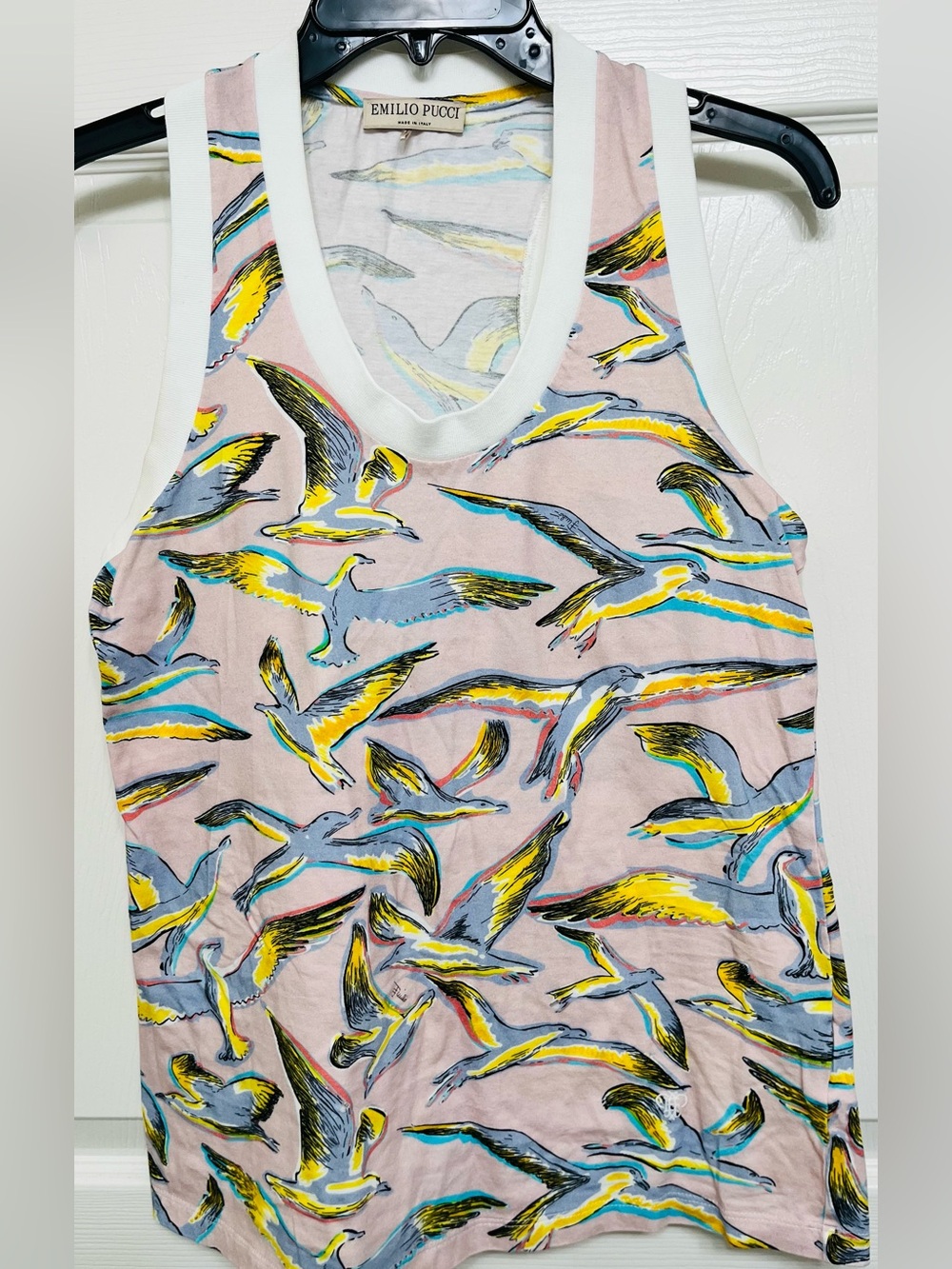 Emilio Pucci Pink Seagull-Print Top . Size S